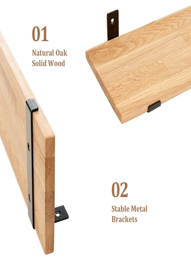 TRWISWDC Oak Floating Shelves 12 inches Floating Wood Shelf Wall Mounted with Lip Brackets for Bedroom Living Room Kitchen Bathroom Rustic Wall Storage Shelves (Upgrade Width 6") - Image 3